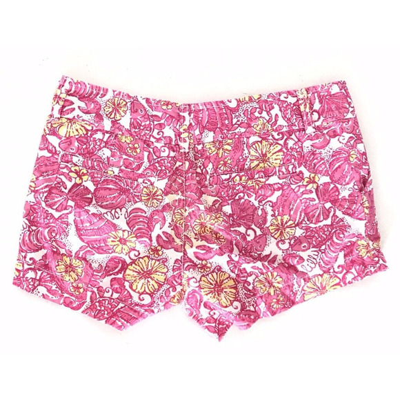 Lilly Pulitzer | Chum Bucket Print Womens Size 0 Pink Shorts - Picture 3 of 8